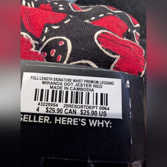 Torrid Full Length Premium Signa ture Leggings Black With Red Hearts 3x& 4x NWT - Picture 8 of 10